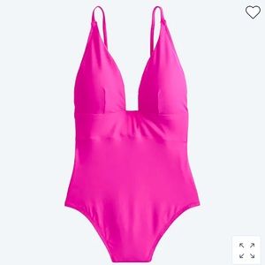 J. Crew Long Torso Deep V neck French one piece swimsuit